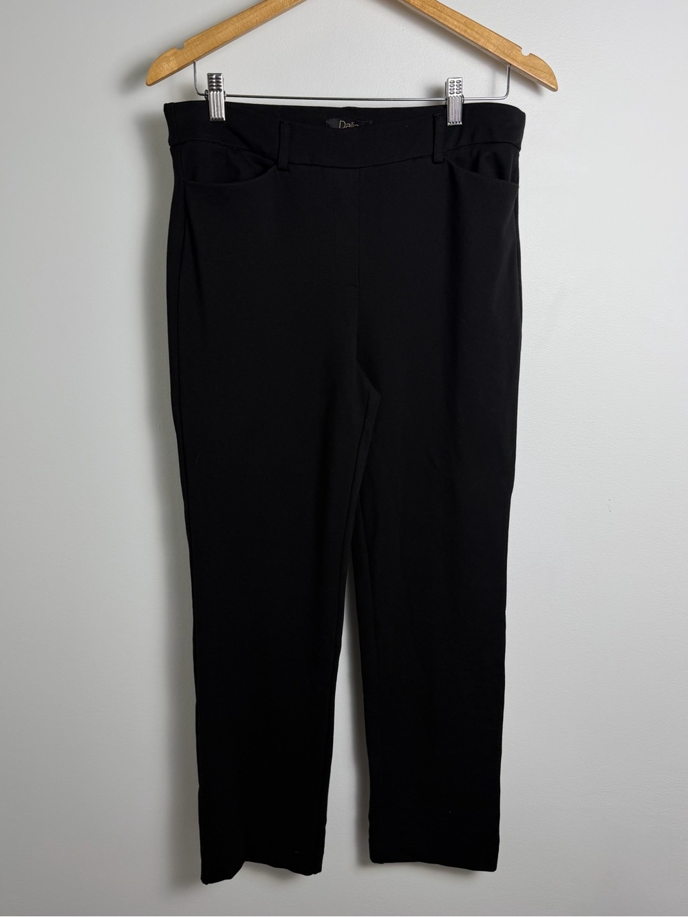 Dalia Black Stretch Ankle Pants Size 10 Pull On Trousers